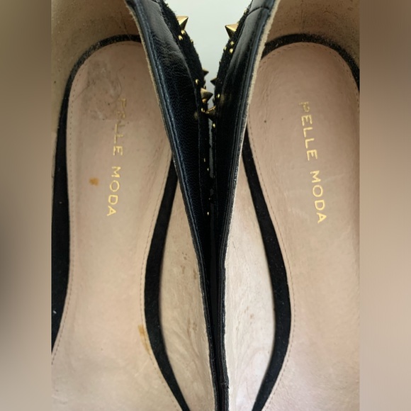 Pelle Moda Black Suede Shoes, Spike Embellishments, Sz 10, Reduced Shipping - Picture 4 of 11